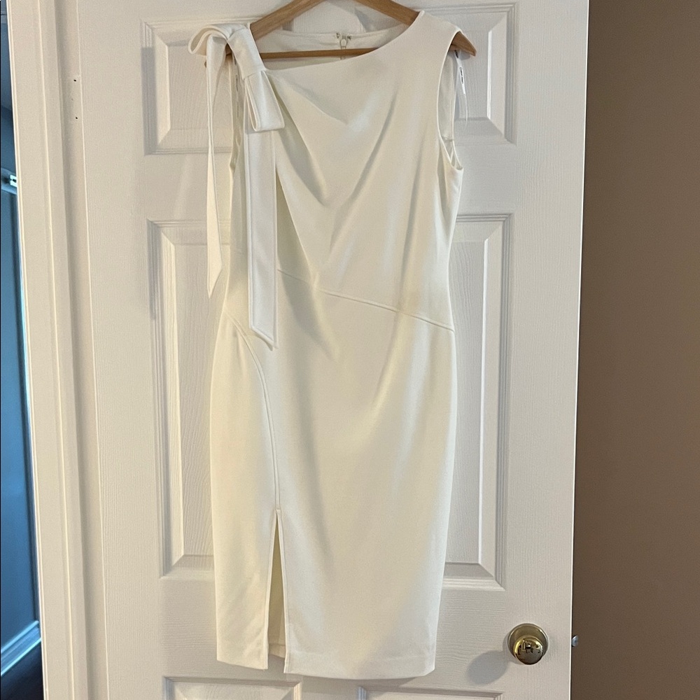 Calvin Klein Cream Asymmetrical Dress